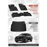 Sahler Hyundai Tucson 2021+ Uyumlu 4.5d Premium Havuzlu Paspas ve Liner Marka 3D Bagaj Havuzu - Siyah