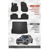 Sahler Mini Counrtyman 2024 ve Sonrası Uyumlu 4.5d Pro Premium Havuzlu Oto Paspas ve Lıner Bagaj Havuzu Set - Standart - Siyah