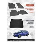 Sahler Nıssan Qashqai Visia 2014-2021 Uyumlu 4.5d Premium Havuzlu Oto Paspas ve Liner Marka 3D Bagaj Havuzu - Siyah