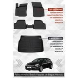 Sahler Opel Astra H Hatchback Uyumlu 4.5d Premium Havuzlu Oto Paspas ve Liner Marka 3D Bagaj Havuzu - Siyah
