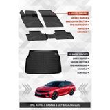 Sahler Opel Astra L 2022+ Uyumlu 4.5d Premium Havuzlu Oto Paspas ve Liner Marka 3D Üst Bagaj Havuzu - Siyah