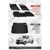 Sahler Opel Combo E 2019+ Uyumlu 4.5d Premium Havuzlu Oto Paspas ve Liner Marka 3D Bagaj Havuzu - Siyah