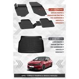 Sahler Opel Corsa F 2020+ Uyumlu 4.5d Premium Havuzlu Oto Paspas ve Liner Marka 3D Bagaj Havuzu - Siyah