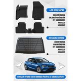 Sahler Opel Corsa F Hybrid 2024+ Uyumlu 4.5d Premium Havuzlu Oto Paspas ve Liner Marka 3D Bagaj Havuzu - Siyah