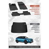 Sahler Peugeot 3008 Hybrid 2024+ Uyumlu 4.5d Premium Havuzlu Oto Paspas ve Liner Marka 3D Üst Bagaj Havuzu - Siyah