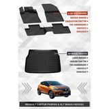 Sahler Renault Captur 2020+ Uyumlu 4.5d Premium Havuzlu Paspas ve Liner Marka 3D Alt Bagaj Havuzu - Siyah