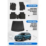 Sahler Skoda Kodiaq 2017-2024 Uyumlu 4.5d Premium Havuzlu Oto Paspas ve Liner Marka 3D Bagaj Havuzu - Siyah