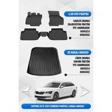 Sahler Skoda Superb 2015-2023 Uyumlu 4.5d Premium Havuzlu Oto Paspas ve Liner Marka 3D Bagaj Havuzu - Siyah