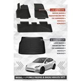 Sahler Tesla Model Y 2020-2024 Uyumlu 4.5D Premium Havuzlu Oto Paspas ve LİNER Marka 3D Bagaj Havuzu Seti - Model Y - Siyah