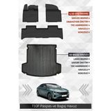 Sahler Togg T10F 2025+ Uyumlu 4.5d Premium Havuzlu Oto Paspas ve Liner Marka 3D Bagaj Havuzu - Standart - Siyah