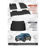 Sahler Togg T10X 2023-2025 Uyumlu 4.5D PRO Premium Havuzlu Oto Paspas ve LİNER 3D Kulaklı Bagaj Havuzu Set - Togg T10X - Siyah