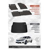 Sahler Toyota Corolla 2013-2018 Uyumlu 4.5d Premium Havuzlu Paspas ve Liner Marka 3D Bagaj Havuzu - Siyah
