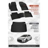 Sahler Toyota Corolla Sedan 4.5d Premium Havuzlu Paspas ve Liner 3D Bagaj Havuzu Seti - Siyah
