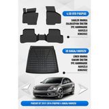 Sahler Volkswagen Passat B7 2011-2014 Uyumlu 4.5d Premium Havuzlu Oto Paspas ve Liner Bagaj Havuzu - Siyah