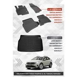 Sahler Volkswagen Taigo 2021+ Uyumlu 4.5d Premium Havuzlu Paspas ve Liner Marka 3D Alt Bagaj Havuzu - Siyah