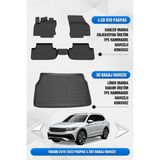 Sahler Volkswagen Tiguan 2016-2023 Uyumlu 4.5d Premium Havuzlu Oto Paspas ve Liner Üst Bagaj Havuzu - Siyah