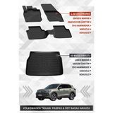 Sahler Volkswagen Tiguan 2024+ Uyumlu 4.5d Premium Havuzlu Paspas ve Liner Marka 3D Üst Bagaj Havuzu - Siyah