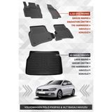 Sahler Vw Polo 2017-2025 Uyumlu 4.5d Premium Havuzlu Oto Paspas ve Liner Marka 3D ALT Bagaj Havuzu - Siyah