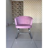 Sahmatra Bucket Ev ve Ofis Bekleme Sandalyesi | Misafir Koltuğu | Berjer | Sabit Ayak | Babyface Kumaş - Krem - Pembe