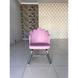 Sahmatra Butterfly Ev ve Ofis Bekleme Sandalyesi | Misafir Koltuğu | Berjer | Sabit Ayak | Babyface Kumaş - Krem - Pembe