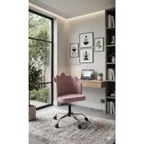 Sahmatra Butterfly Ev ve Ofis Çalışma Sandalyesi | Bilgisayar Koltuğu | Berjer | Krom Ayak | Babyface Kumaş - Pembe