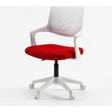 Sahmatra Pera Ev ve Ofis Çalışma Sandalyesi | Bilgisayar Koltuğu | Beyaz Gövde | Modern Tasarım - Kırmızı - Beyaz