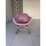 Sahmatra Wings Ev ve Ofis Bekleme Sandalyesi | Misafir Koltuğu | Berjer | Sabit Ayak | Babyface Kumaş - Krem - Pembe
