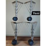 şahmelistore elbse store Tekerlekli Sehpa Masa Ayağı,akıllı Sehpa Ayağı, Sihirli Sehpa Ayağı Siyah 4 Adet 360 Derece 20 cm