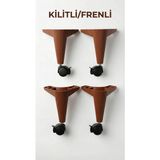 şahmelistore store Kilitli/frenli Tekerlekli Sehpa Masa Ayağı,akıllı Sehpa Ayağı, Sihirli Sehpa Ayağı Siyah 4 Adet 360 Derece 20 cm - Kahverengi - 4lü