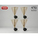şahmelistore store Metal Gövde Frenli Tekerlekli Masa Ayağı,akıllı Sehpa Ayağı, Sihirli Sehpa Ayağı 4 Adet 360° 20 cm Masa Ayagıgüçlendirilmişteker - Gold - 4 lü