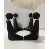 şahmelistore Tekerlekli Sehpa Masa Ayağı,akıllı Sehpa Ayağı, Sihirli Sehpa Ayağı Çizgili Siyah 4 Adet 360 Derece 20 cm