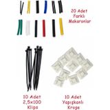 Şahnet 40'lı Kablo Sabitleme ve İzolasyon Seti - 20x20 Kroşe - 2,5x100 Kalo Bağı -Makaron