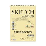 Sahra A4 Spiralli Eskiz Defteri – 50 Yaprak, 90 gr Ince Dokulu Ivory Kağıt - -- - Option-1