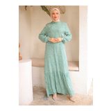 SAHRA BUTİK Tesettür Elbise - Mint Yeşili - SAHRA BUTİK