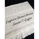 Sahra Çeyiz Nakış Kişiye Özel Isim Işlemeli Kadife Etamin Söz Havlusu - 50 x 90 cm - Siyah