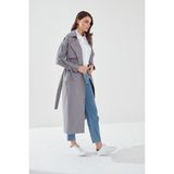 Sahra Çeyiz Nakış SahraAfra Arrow Trençkot Kadın Oversize - Antrasit - 40