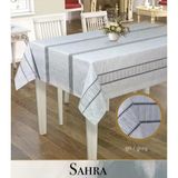Sahra Model Gri 160X220 Cm Polyester Ajurlu Keten Masa Örtüsü Tablecloth Şık Tasarım