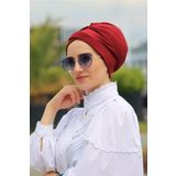 Sahra Şal Dünyası Çapraz Bone Bordo