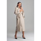 SahraAfra Nora Trençkot Kadın Oversize - Taş - 36