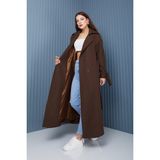 SahraAfra Parrot Trençkot Kadınoversize - Kahverengi - 36