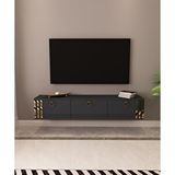 Sahran Tv Ünitesi Duvara Monte Antrasit-Altın Çok Renkli