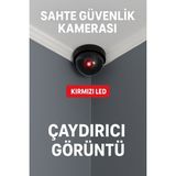 Sahte Güvenlik Kamerası – Dome Model, Kırmızı LED Işıklı, Gerçekçi Caydırıcı Kamera