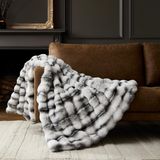 Sahte Tavşan Kürk Vizon Peluş Atma Battaniye(Marble,Throw (50" x 60")) | Çok Renkli Çoklu Boyutlar, Kanepe Çekyat için 950 GSM