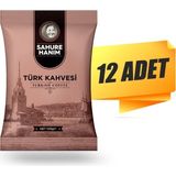 Sahure Hanım Premium Taze Öğütülmüş Bol Köpüklü Soft Yumuşak Içim Türk Kahvesi 100 gr (12 Adet)