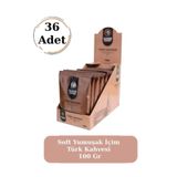 Sahure Hanım Premium Taze Öğütülmüş Bol Köpüklü Soft Yumuşak Içim Türk Kahvesi 100 gr (36 Adet)