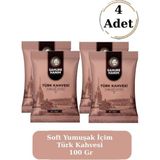 Sahure Hanım Premium Taze Öğütülmüş Bol Köpüklü Soft Yumuşak Içim Türk Kahvesi 100 gr (4 Adet)