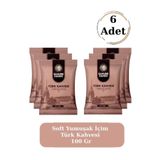 Sahure Hanım Premium Taze Öğütülmüş Bol Köpüklü Soft Yumuşak Içim Türk Kahvesi 100 gr (6 Adet)