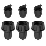 Saihisday 6 Paket Sulama Boru Bağlantı Parçaları 3 x PVC Dişi Hortum İpliği Dönmez Adaptör 5/16 "boru 3 x Dikenli Dişli Uç Tapaları - Damla Musluk Konektörü Bahçe Hortumu Adaptörü