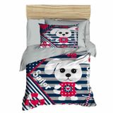 Sailor Dijital Baskılı 3d Gri Bebek Nevresim Takımı