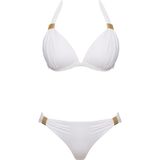 Sailor Moda Aksesuarlı Kaplı Destekli Bikini Takım - Beyaz - 38